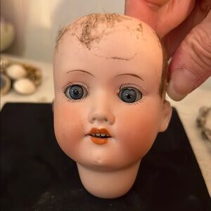 Antique Armand Marseille bisque 390 Doll Head with Blue Eyes